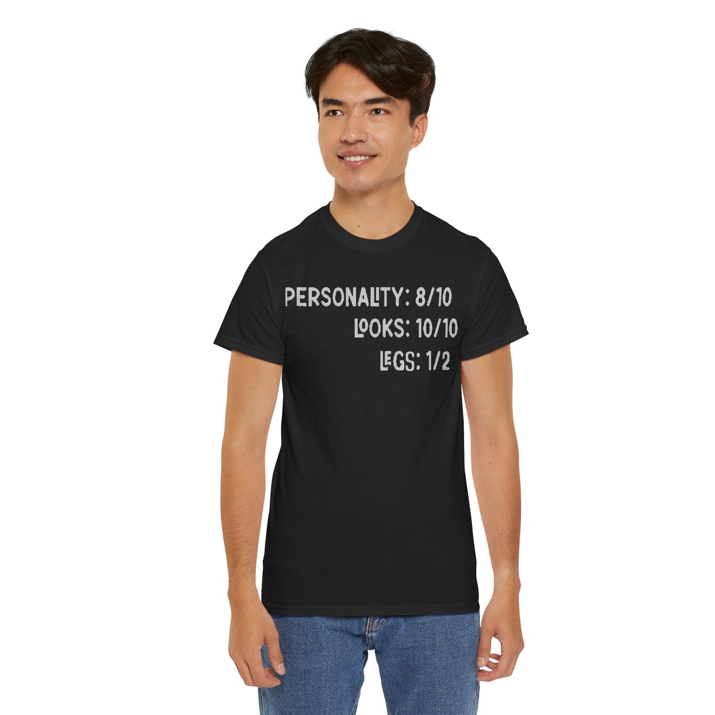 Personality, Looks, Fingers Count - Unisex Heavy Cotton Tee / Prosthetic Humor / One Leg / One Arm / Missing Fingers