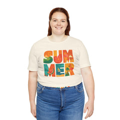 Summer Graphic Tee — Colorful Tropical "SUMMER" Typography T-Shirt