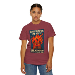 Funny I'm Not A Pyro I'm Just A Talking Head Music-Inspired Unisex T-Shirt - Burning Down the House Design
